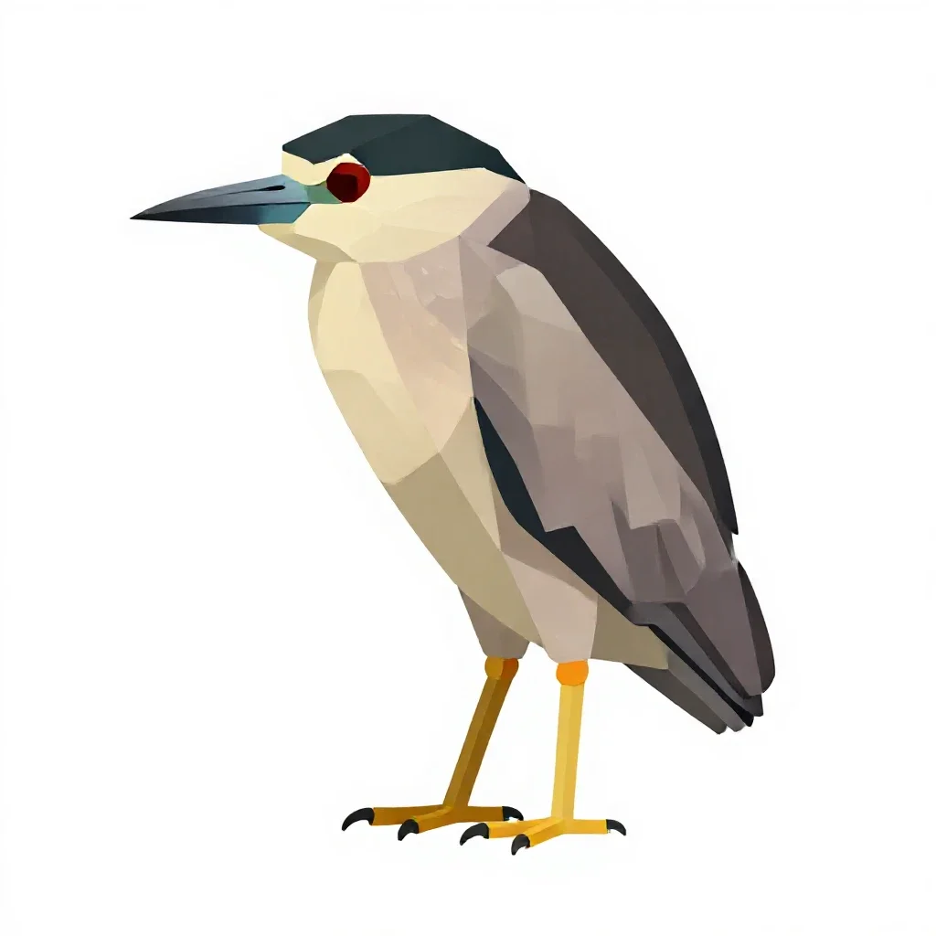 Night heron isolated on a white background
