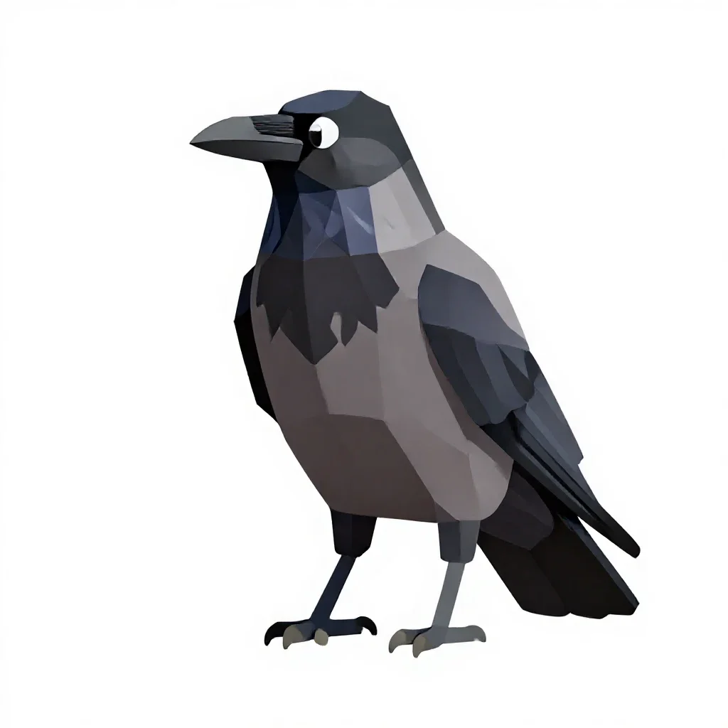 Night raven isolated on a white background