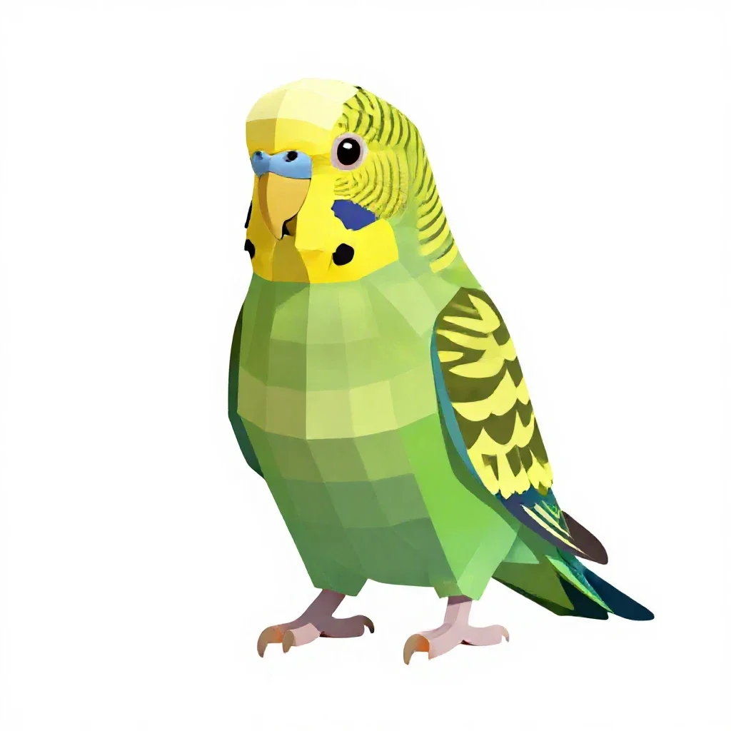 Parakeet isolated on a white background