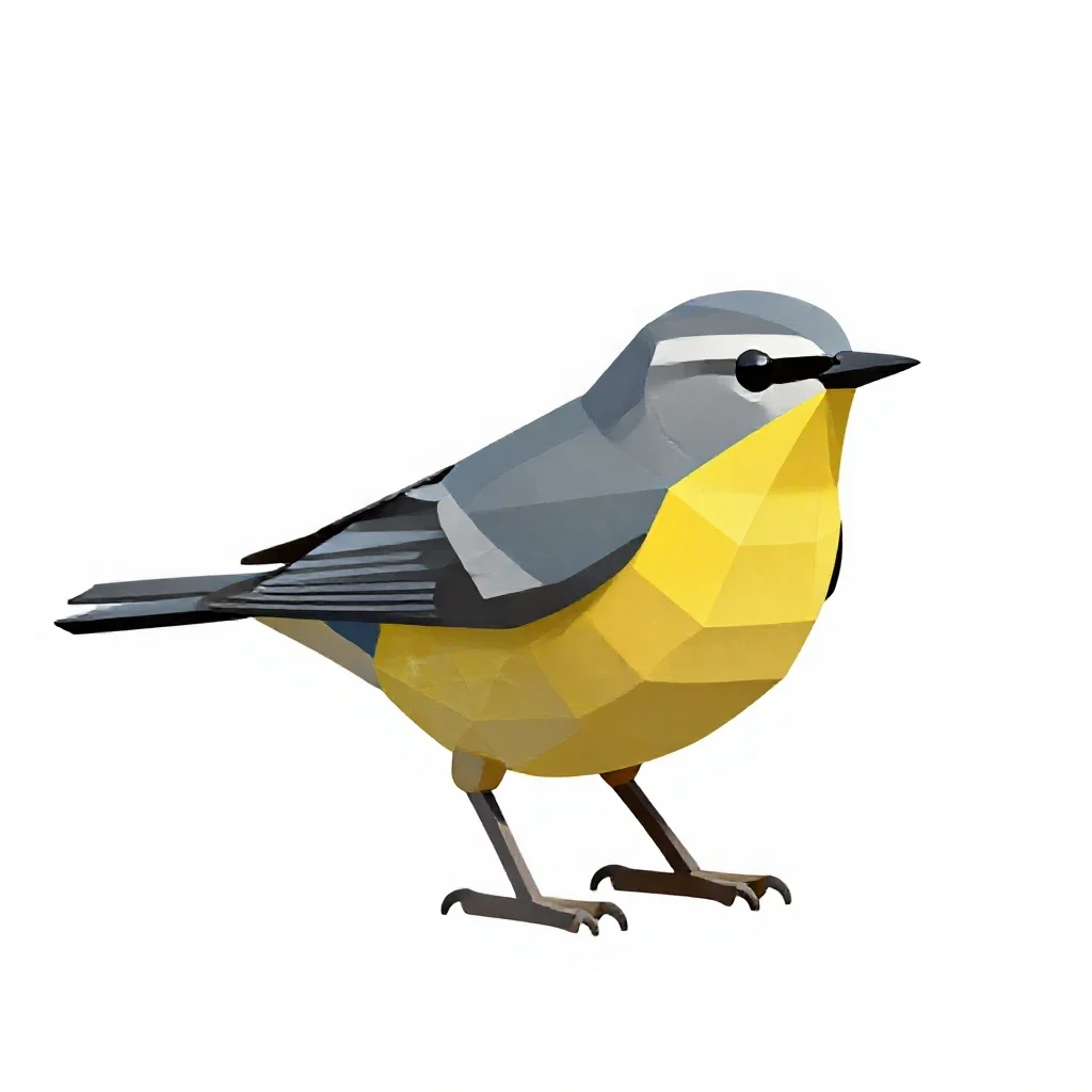 Parula warbler isolated on a white background