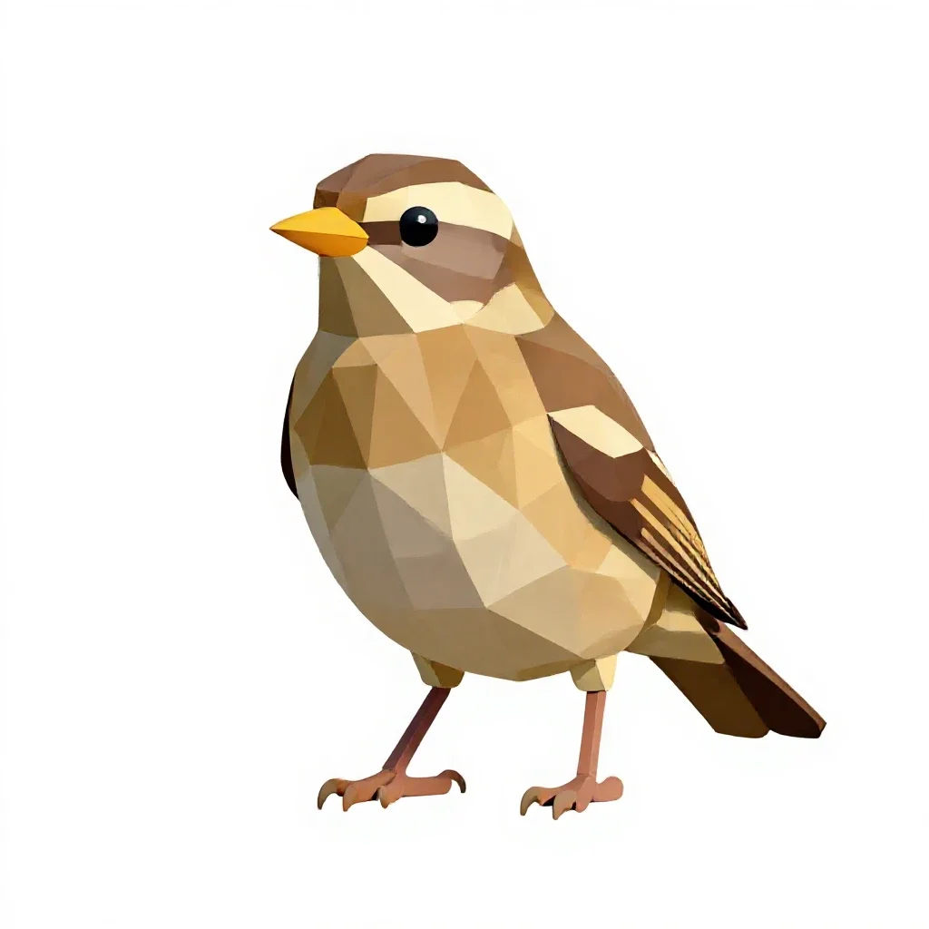 Passerine isolated on a white background