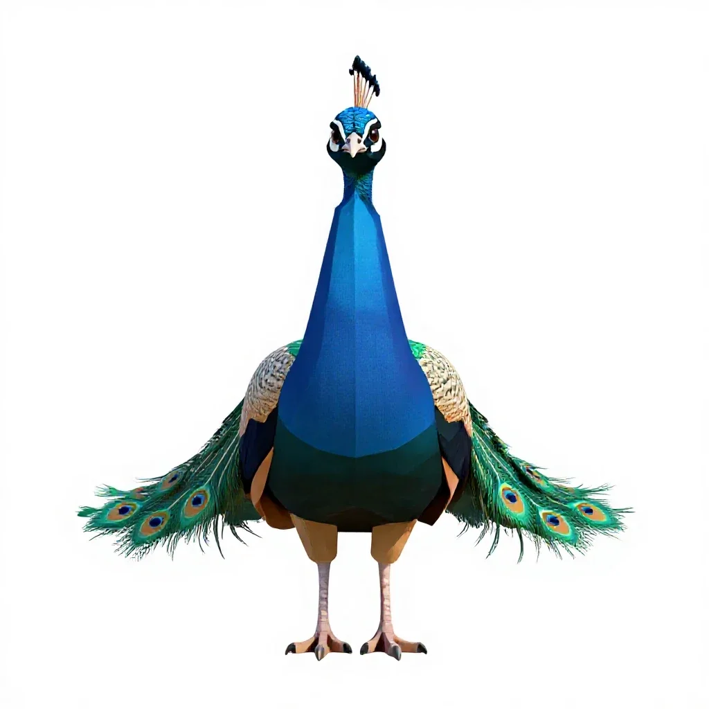 Peacock isolated on a white background