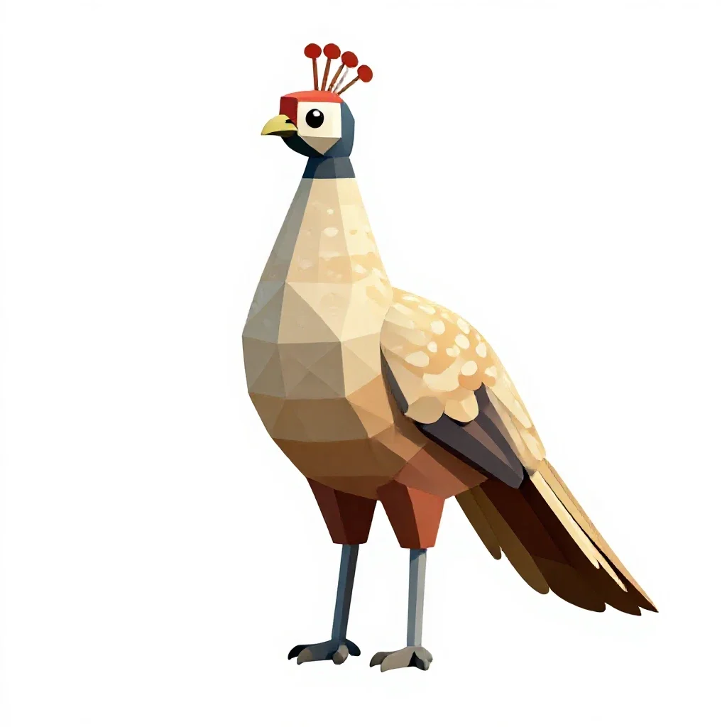 Peahen isolated on a white background