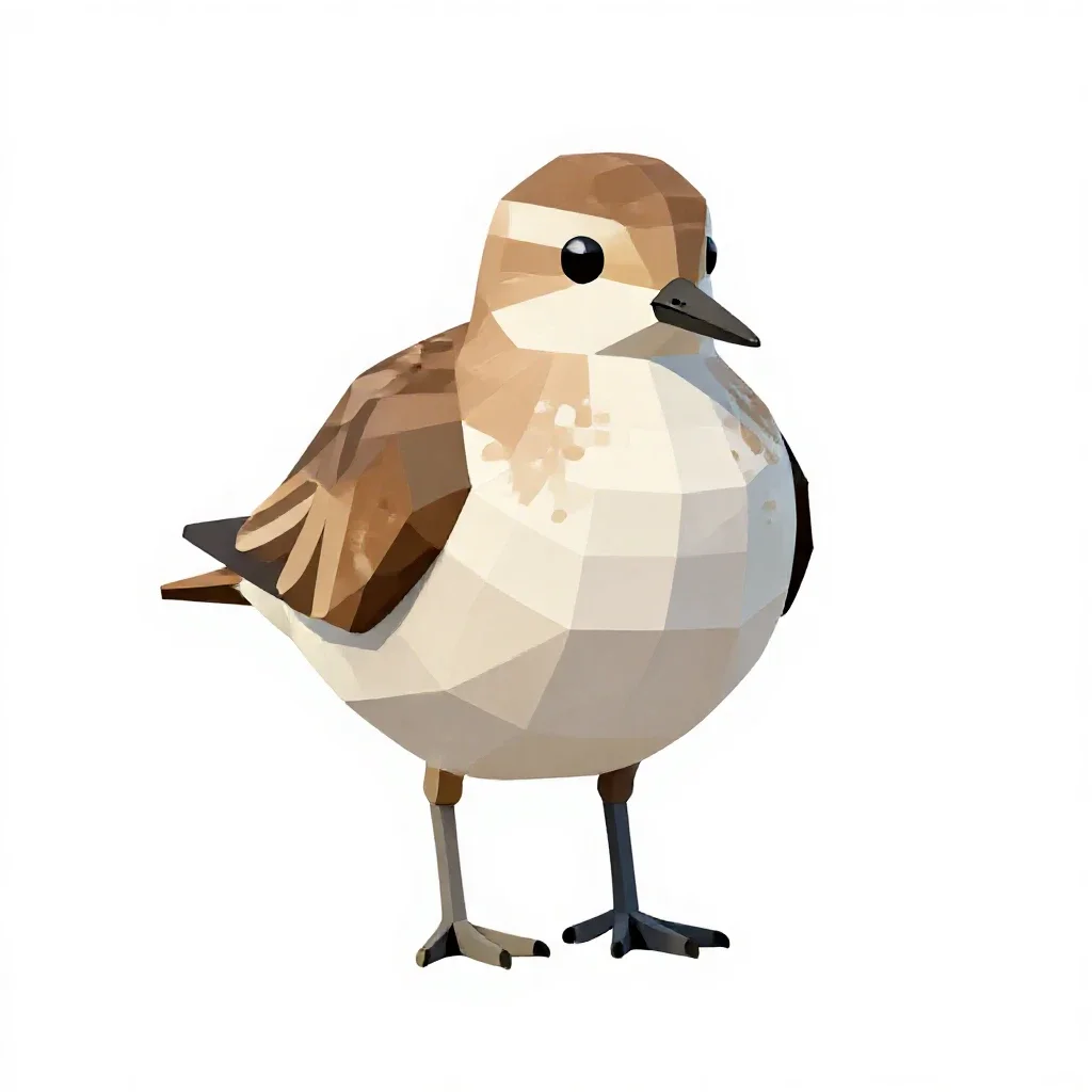 Pectoral sandpiper isolated on a white background