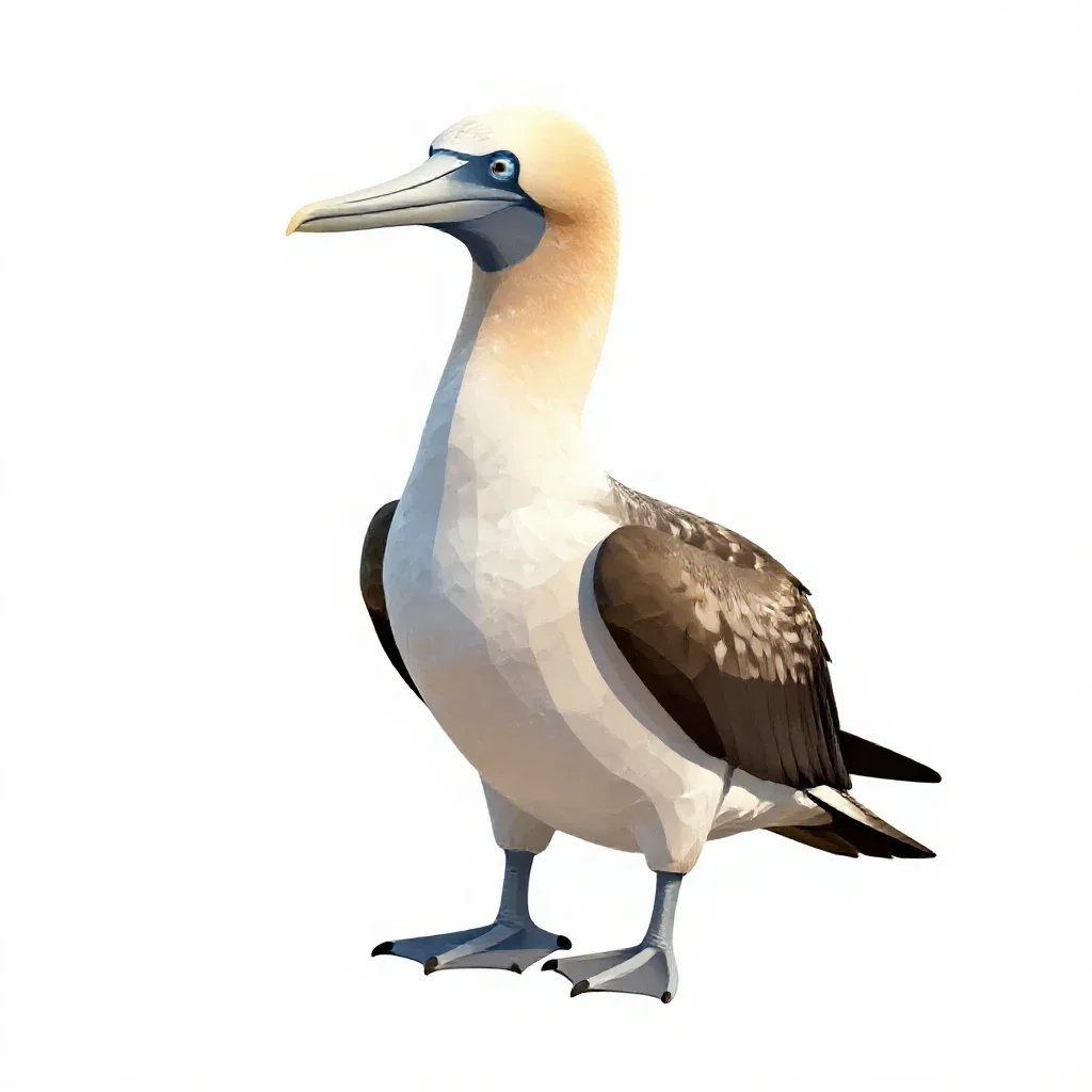 Pelecaniform seabird isolated on a white background