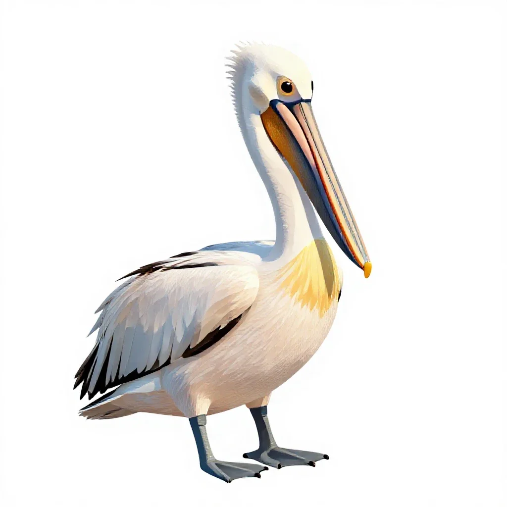 Pelican isolated on a white background