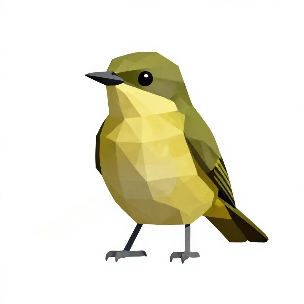 Pewee isolated on a white background