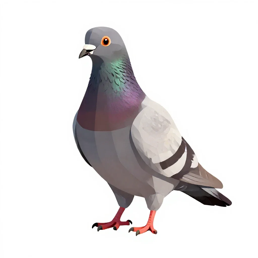 Pigeon isolated on a white background