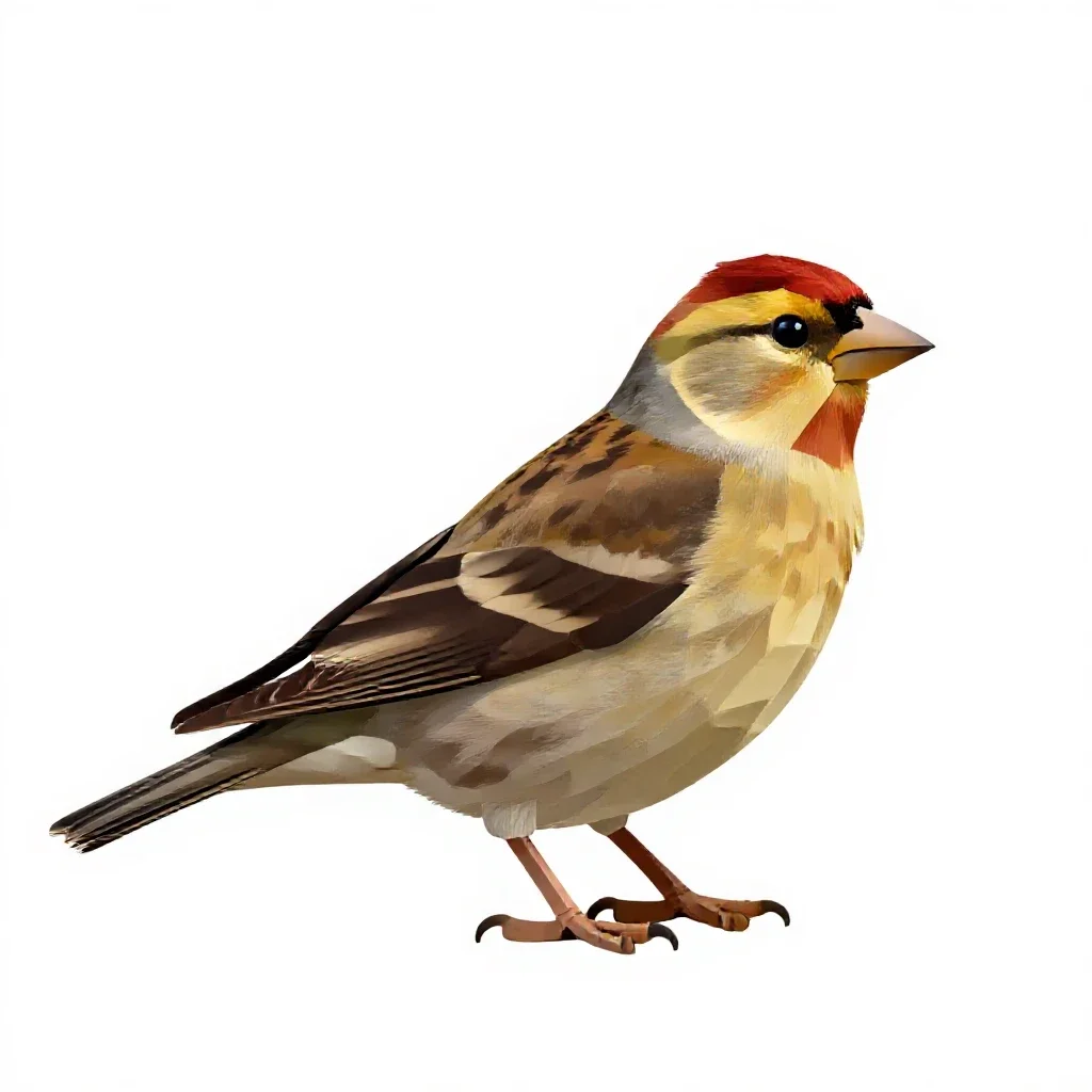 Pine grosbeak isolated on a white background