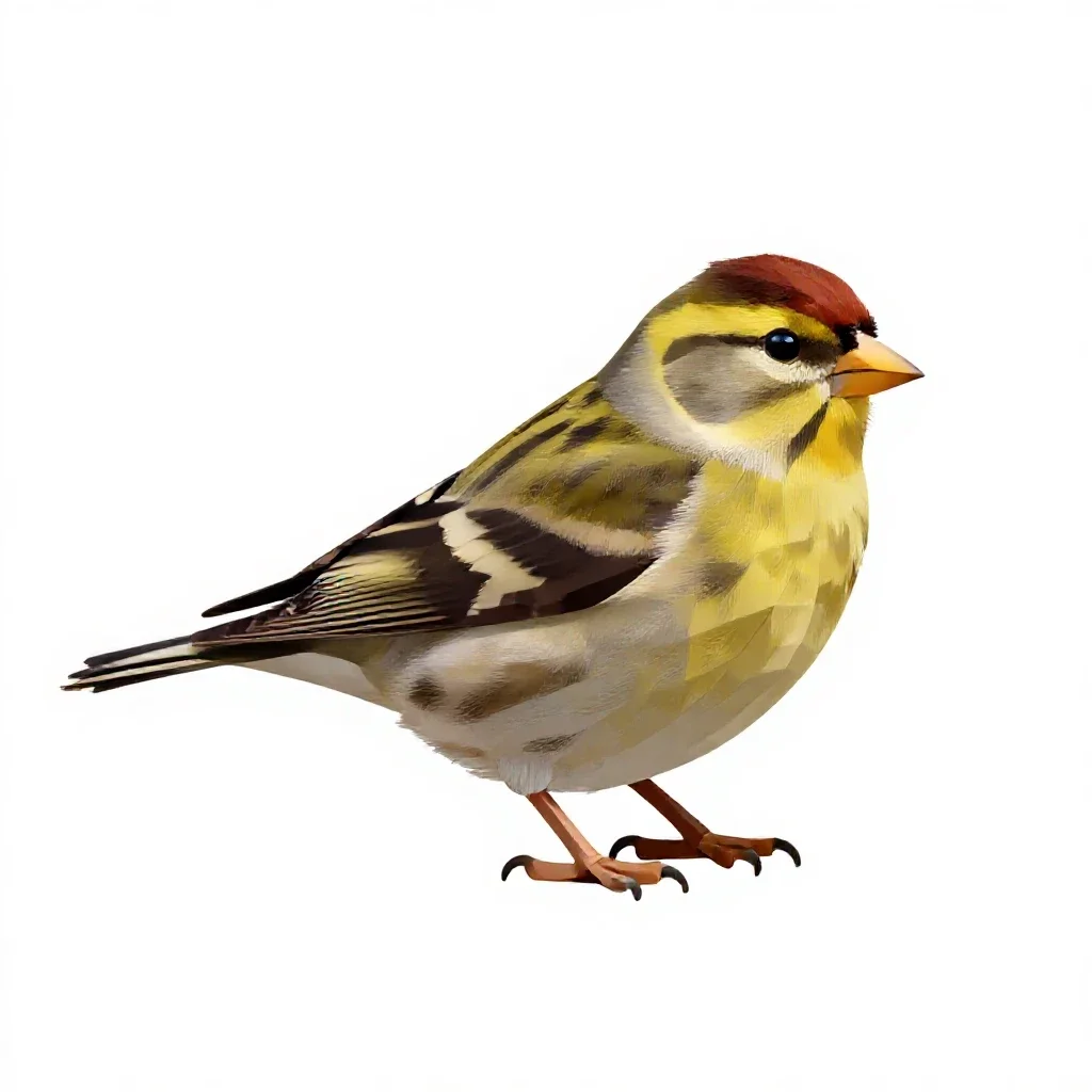 Pine siskin isolated on a white background