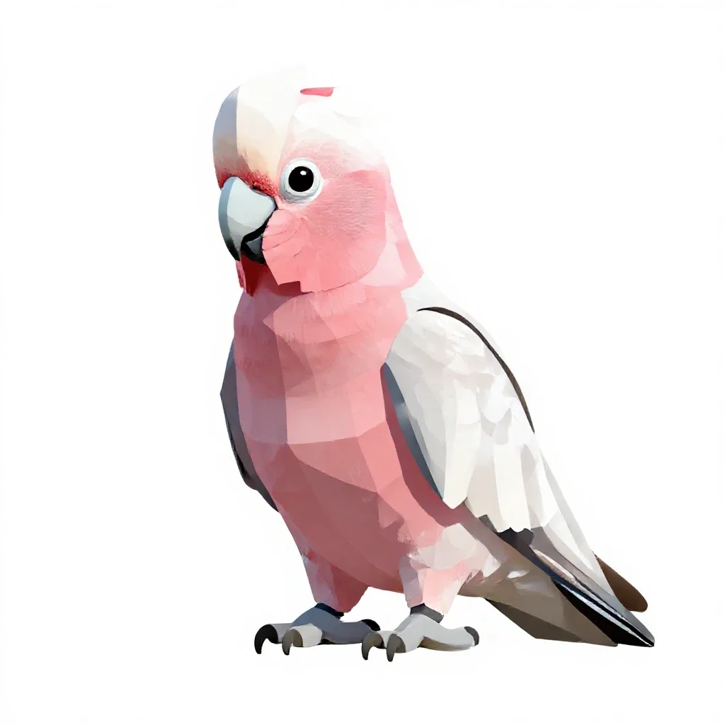 Pink cockatoo isolated on a white background
