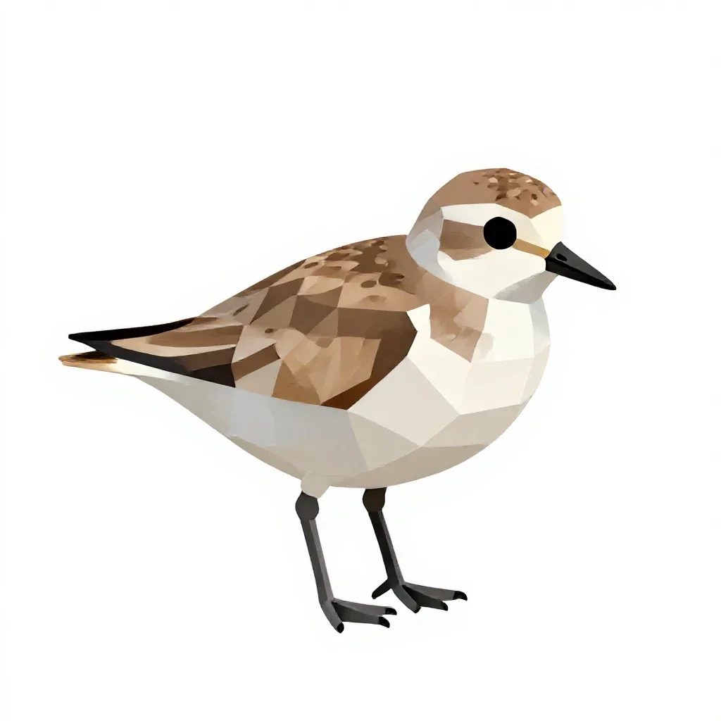 Piping plover isolated on a white background