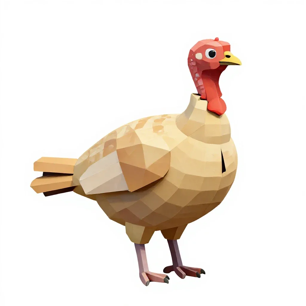 Plain turkey isolated on a white background