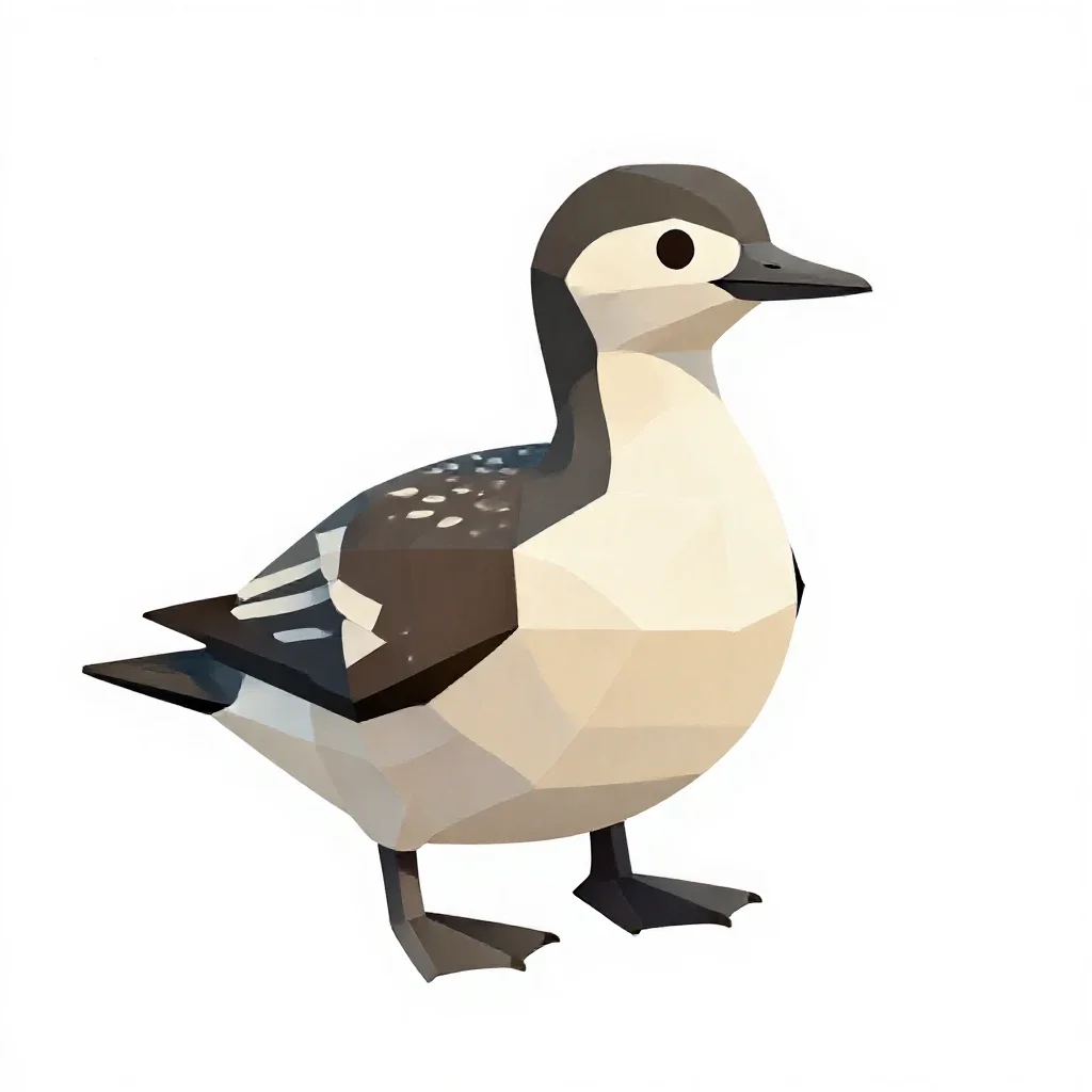 Podicipitiform seabird isolated on a white background