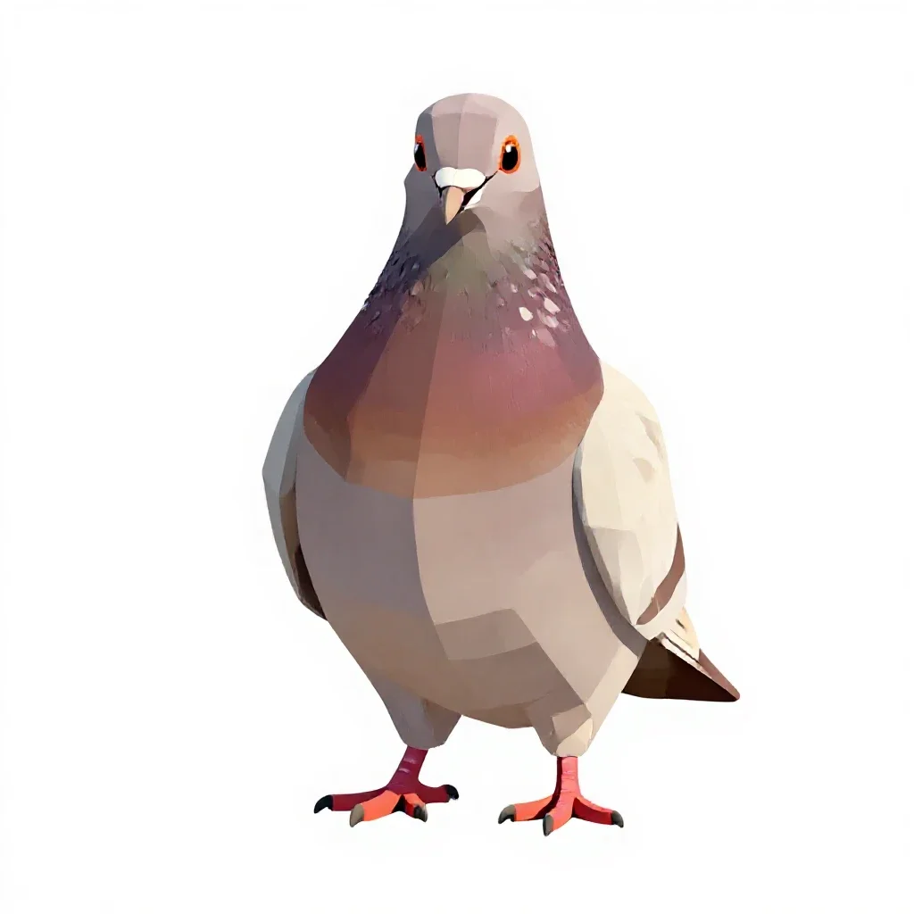 Pouter pigeon isolated on a white background