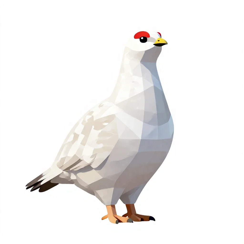 Ptarmigan isolated on a white background