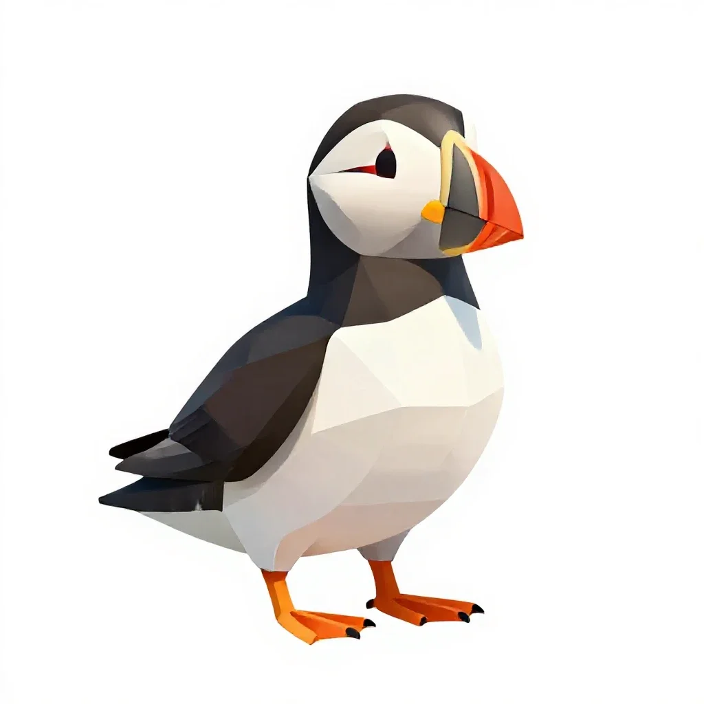 Puffin isolated on a white background