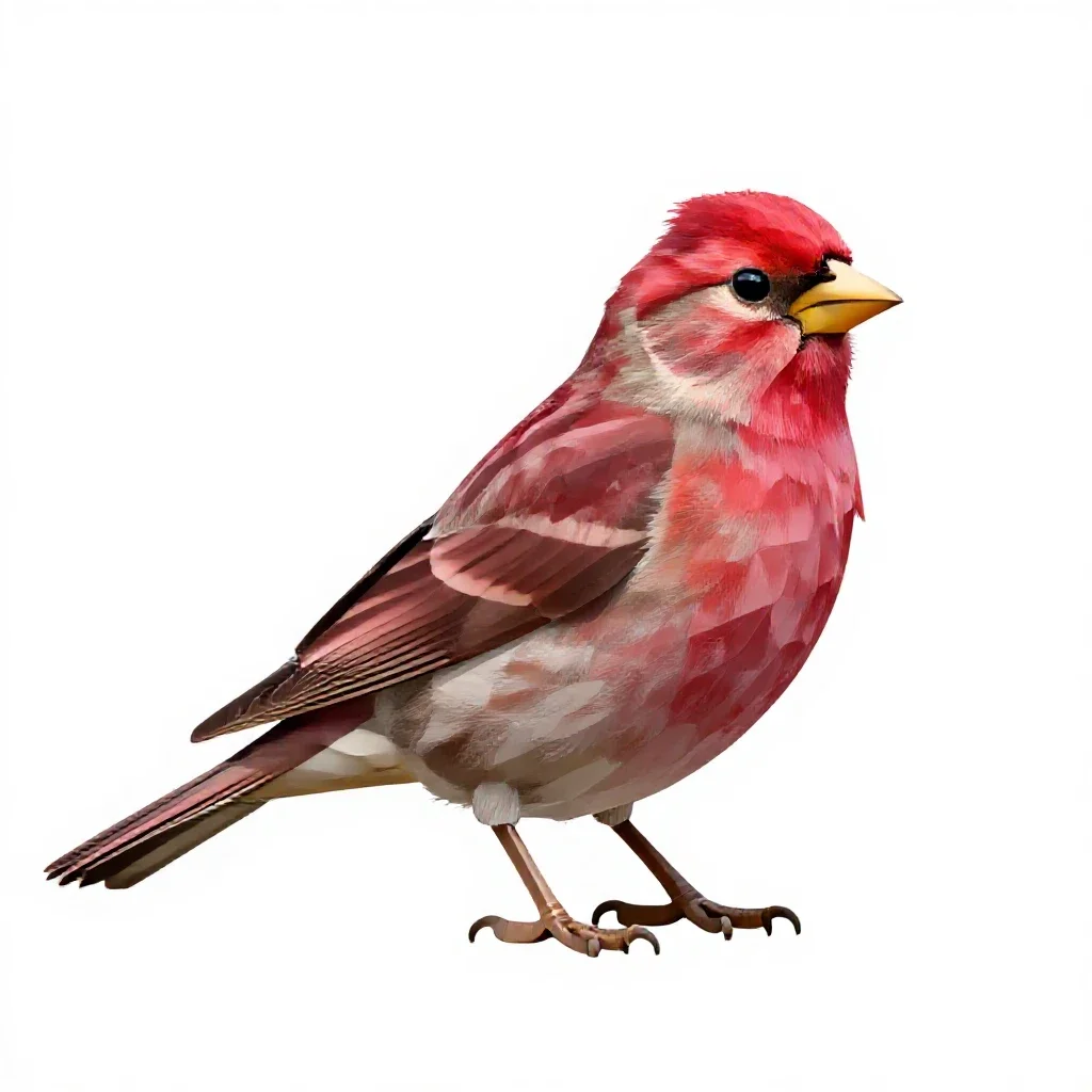 Purple finch isolated on a white background
