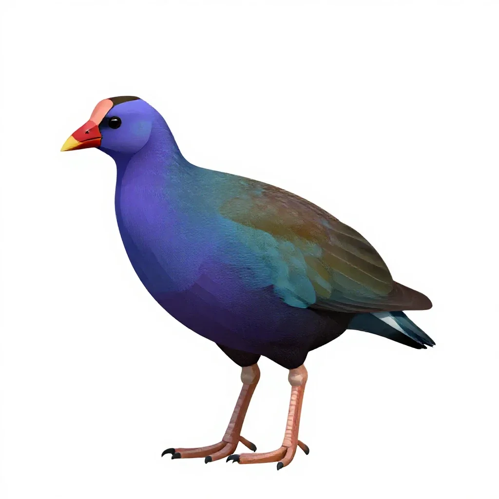 Purple gallinule isolated on a white background