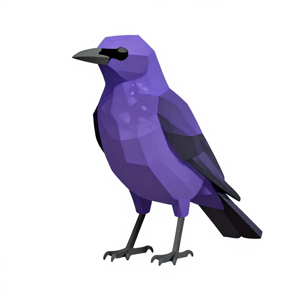 Purple grackle isolated on a white background