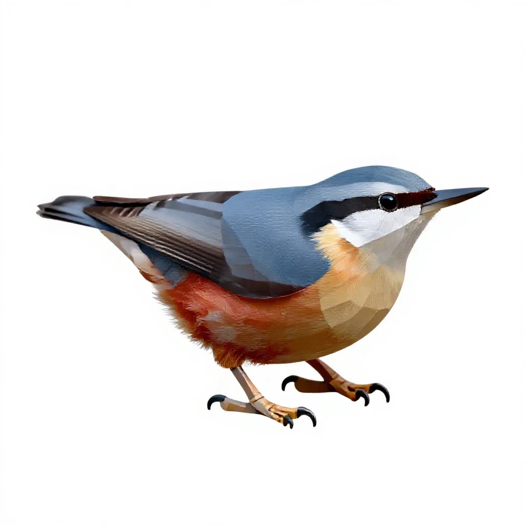 Red-breasted nuthatch isolated on a white background