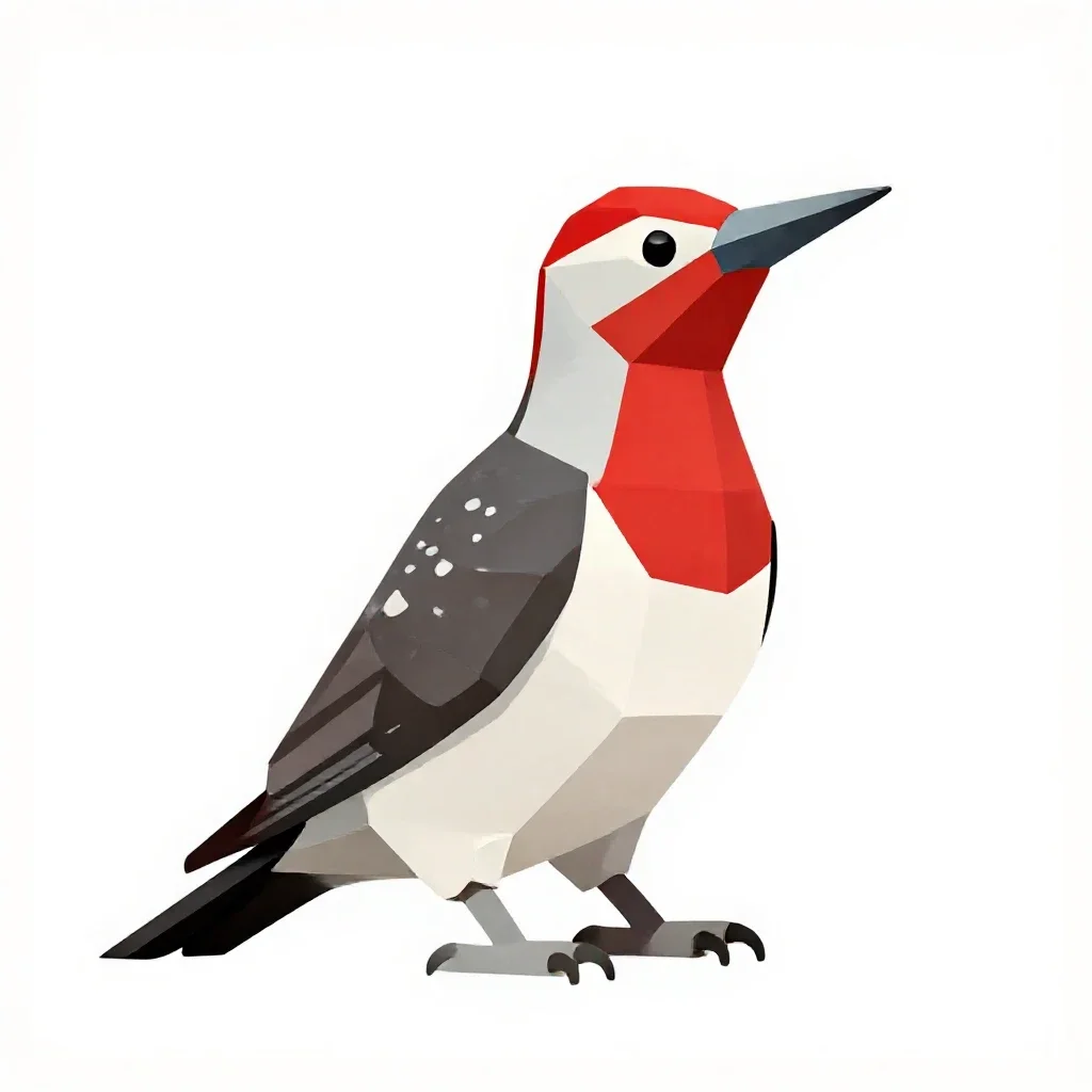 Red-breasted sapsucker isolated on a white background