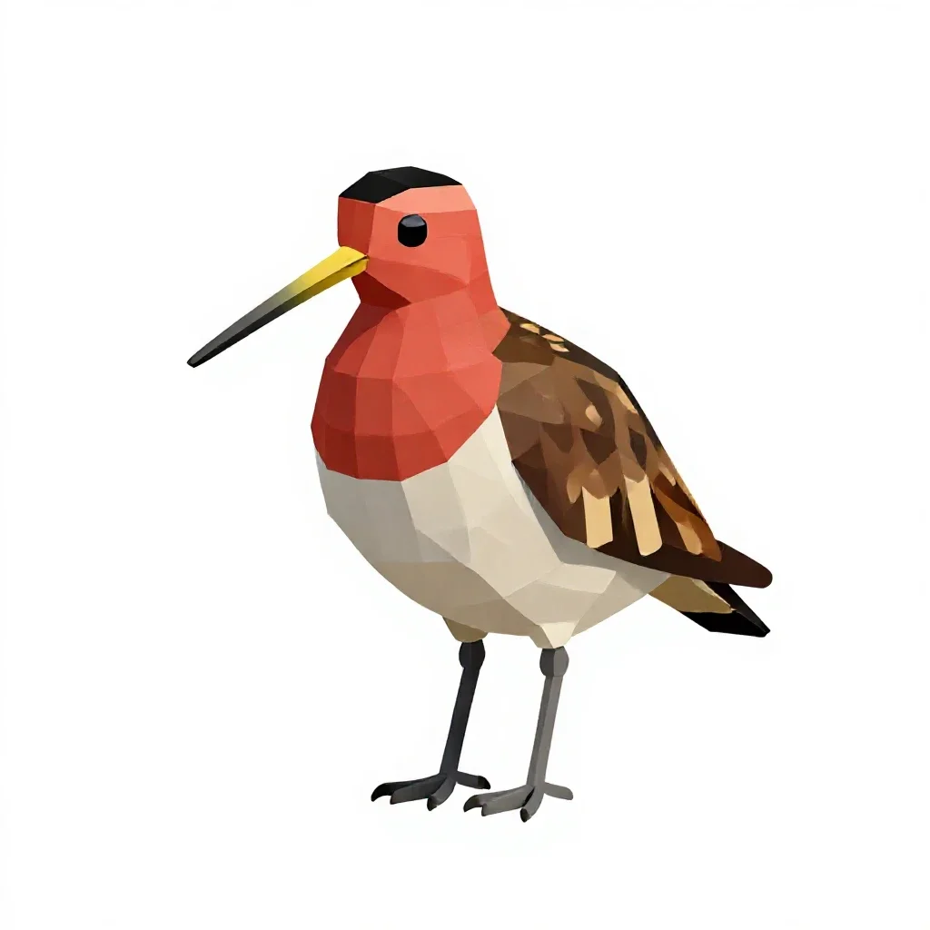 Red-breasted snipe isolated on a white background