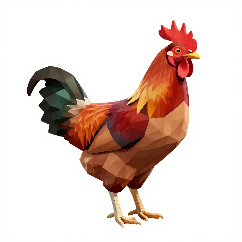 Red jungle fowl isolated on a white background