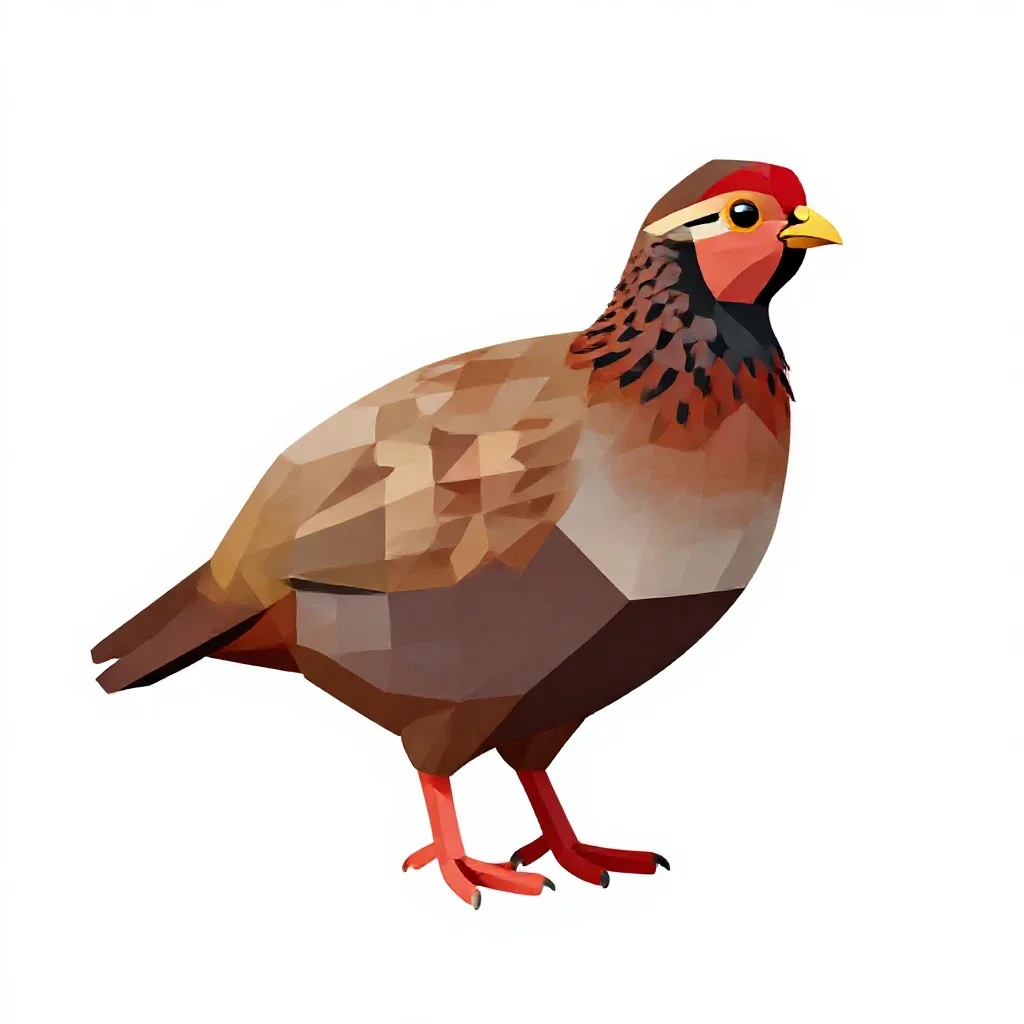 Red-legged partridge isolated on a white background