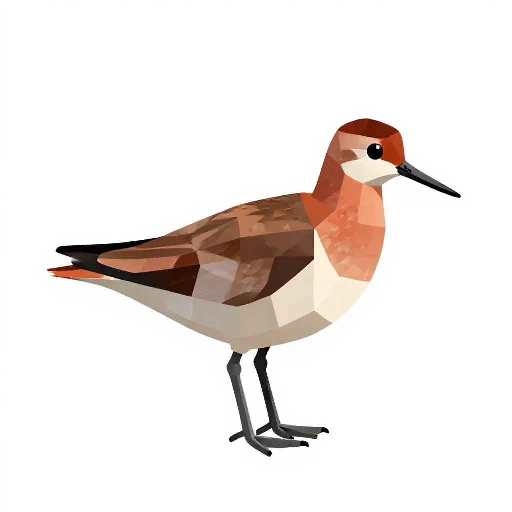Red phalarope isolated on a white background