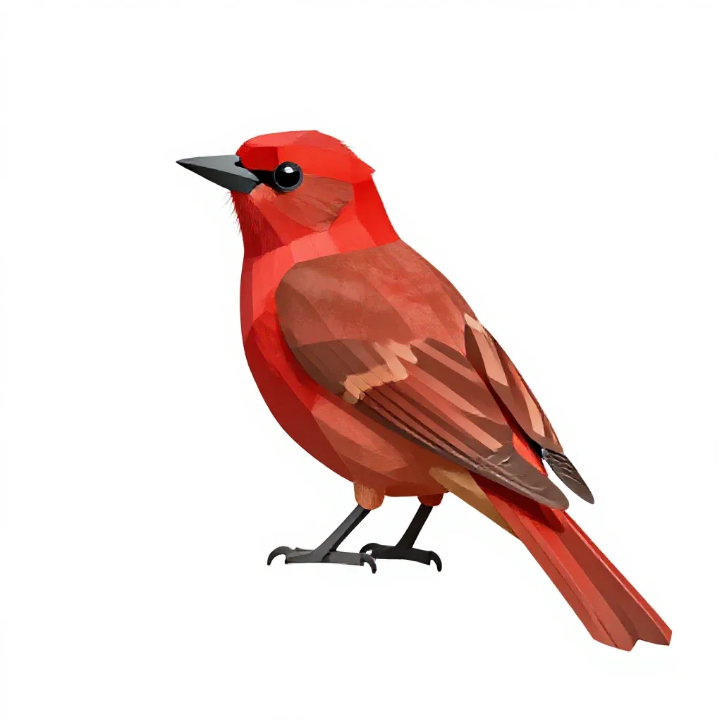 Red-shafted flicker isolated on a white background