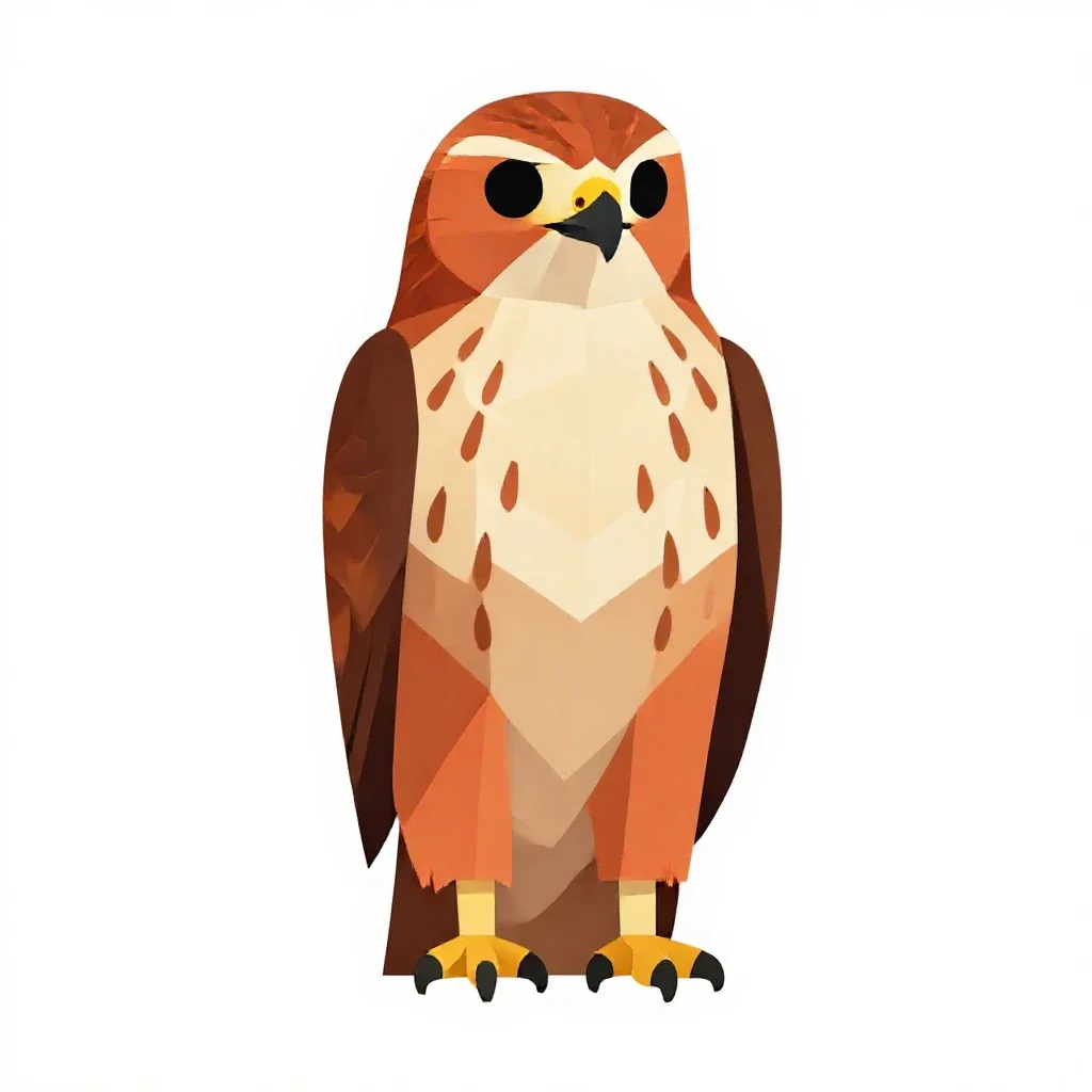 Red-shouldered hawk isolated on a white background