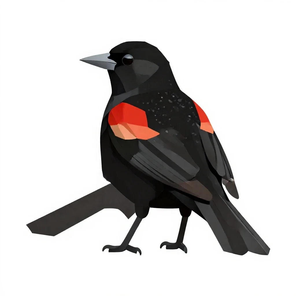 Red-winged blackbird isolated on a white background