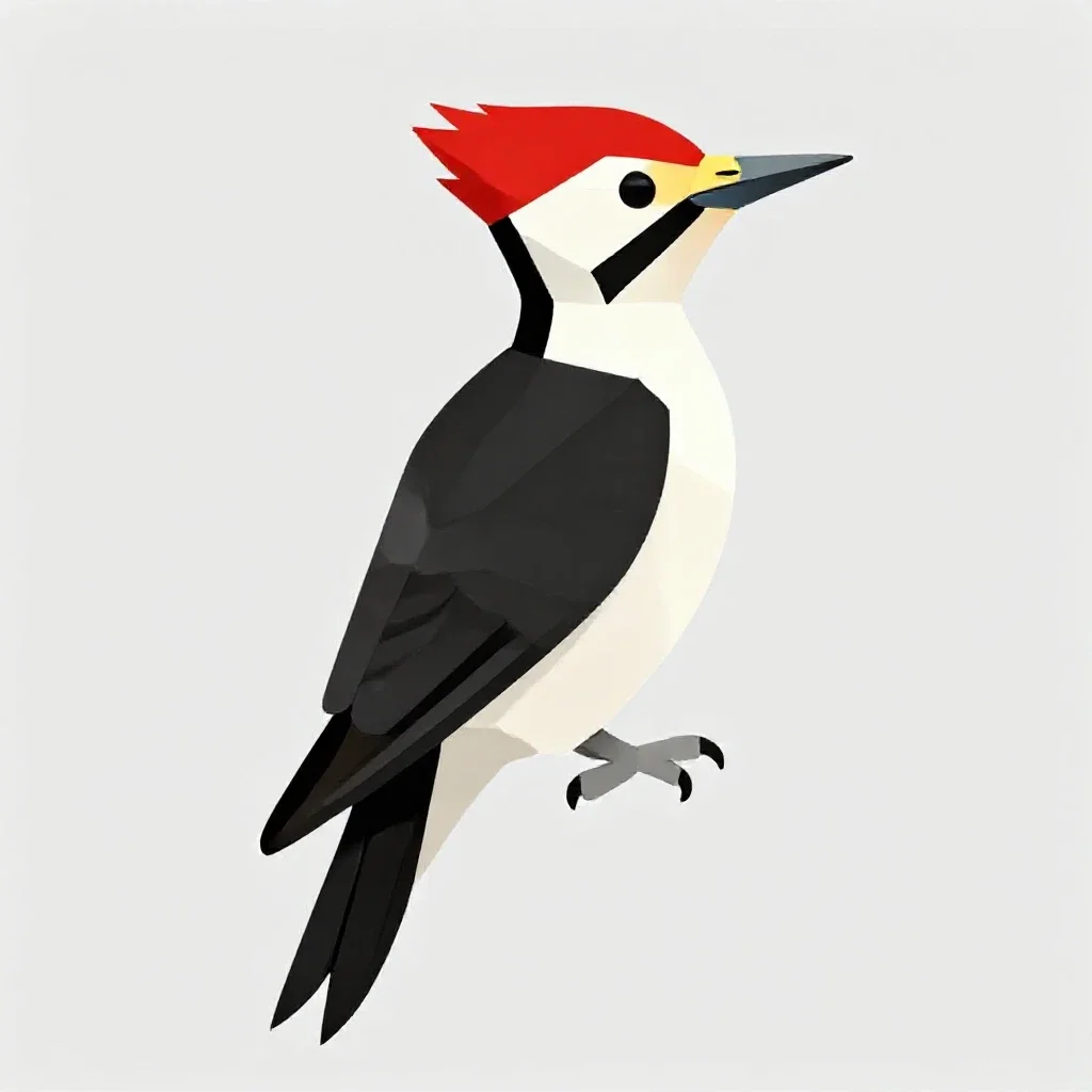 Redheaded woodpecker isolated on a white background