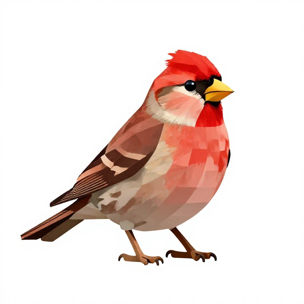 Redpoll isolated on a white background