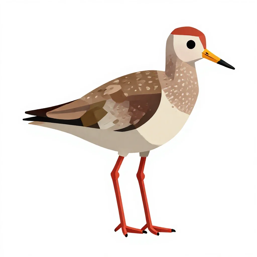Redshank isolated on a white background