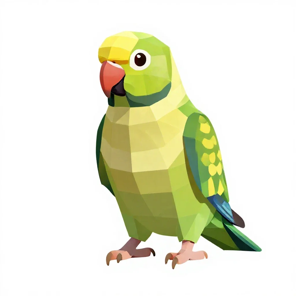 Ring-necked parakeet isolated on a white background