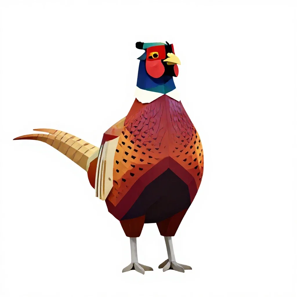 Ring-necked pheasant isolated on a white background