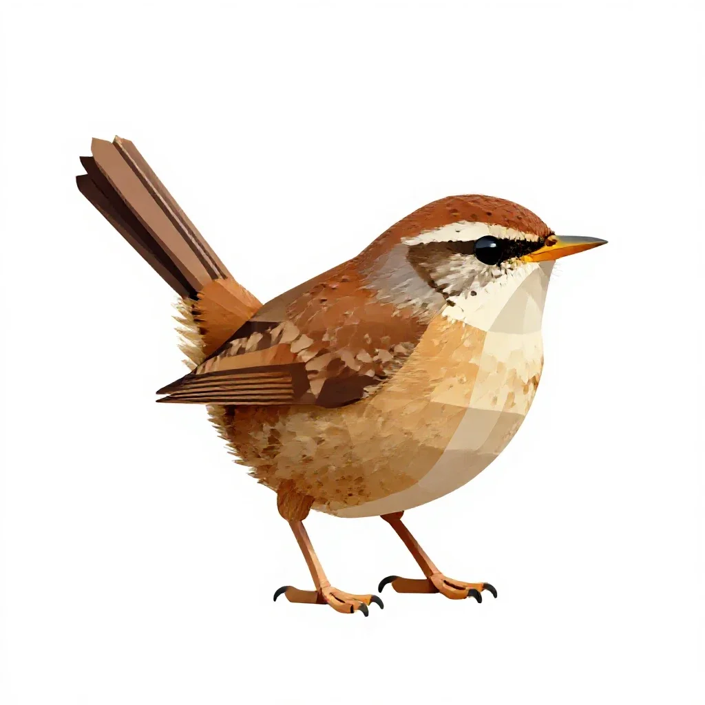 Rock wren isolated on a white background