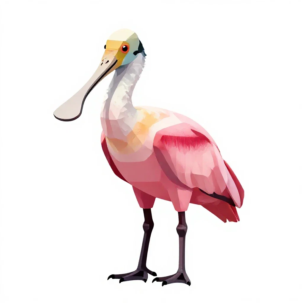 Roseate spoonbill isolated on a white background
