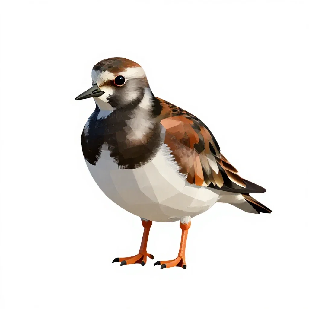 Ruddy turnstone isolated on a white background