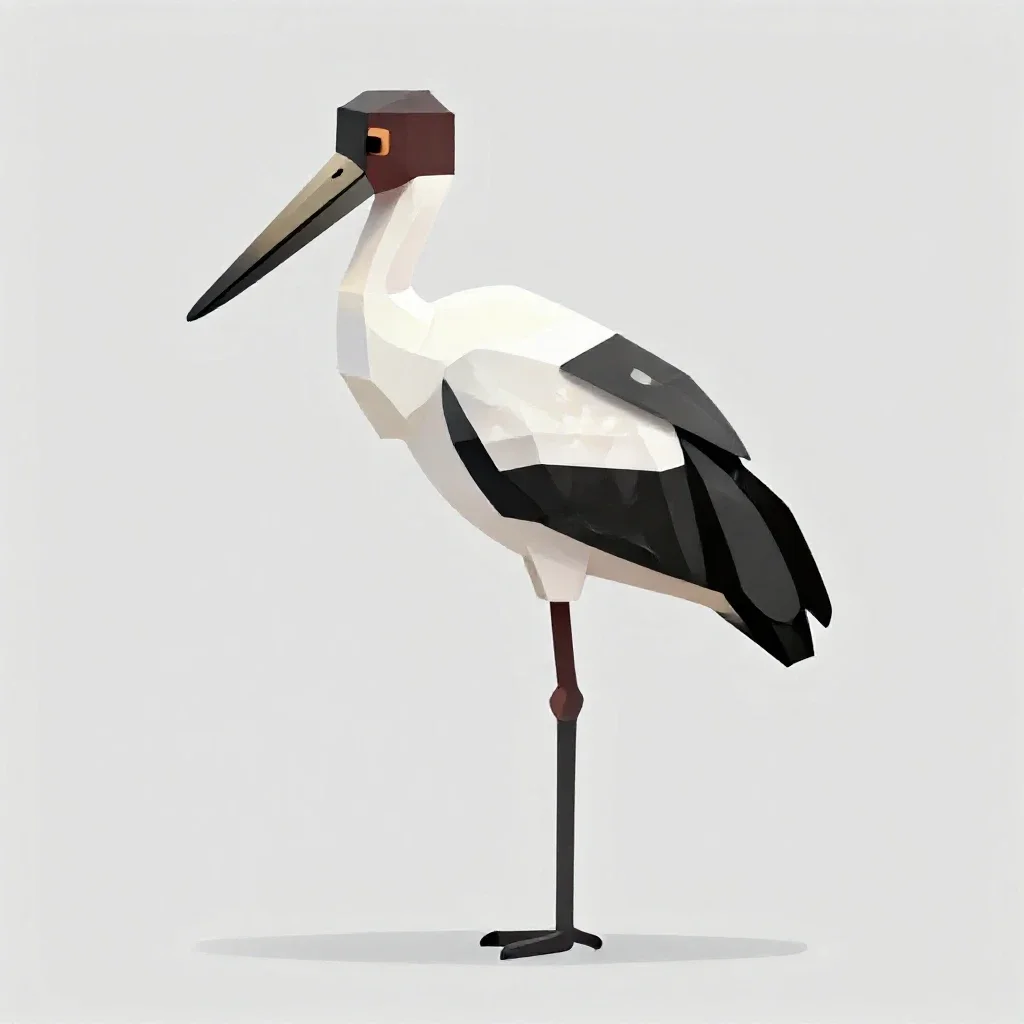 Saddlebill isolated on a white background