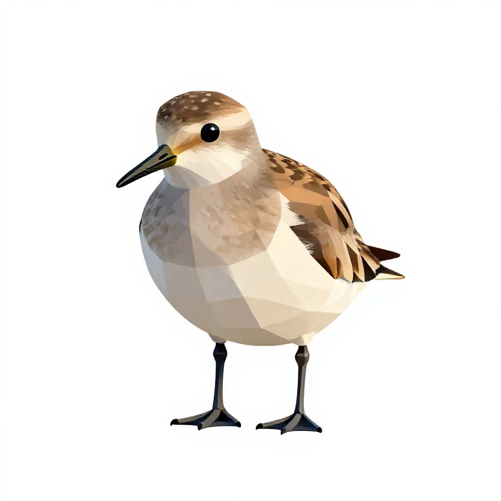 Sanderling isolated on a white background