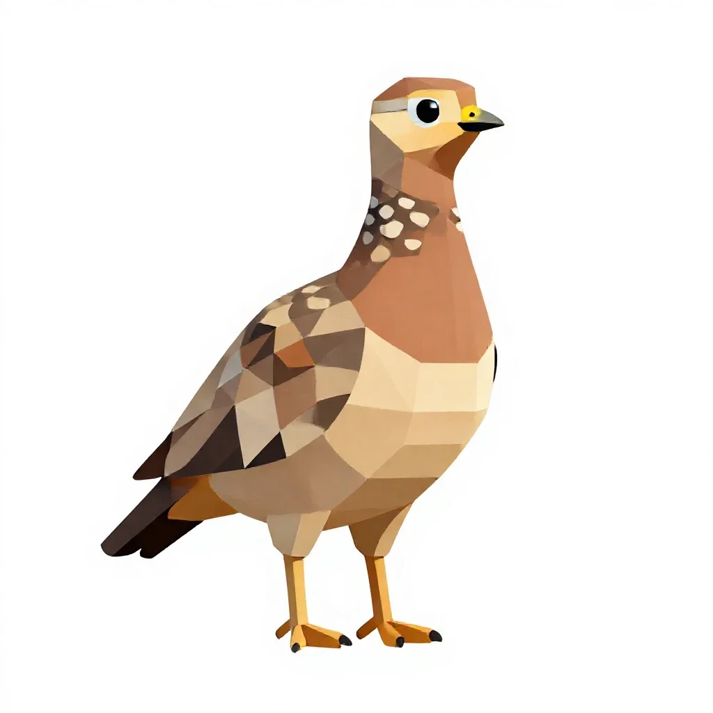 Sandgrouse isolated on a white background
