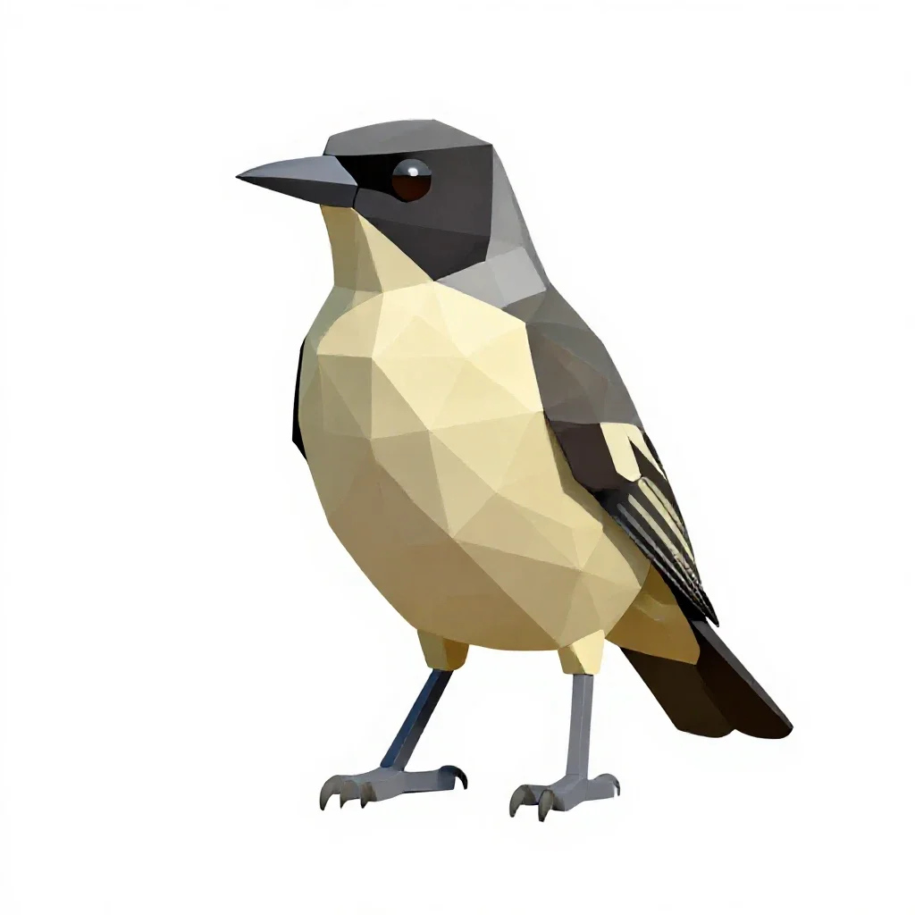 Satin bowerbird isolated on a white background