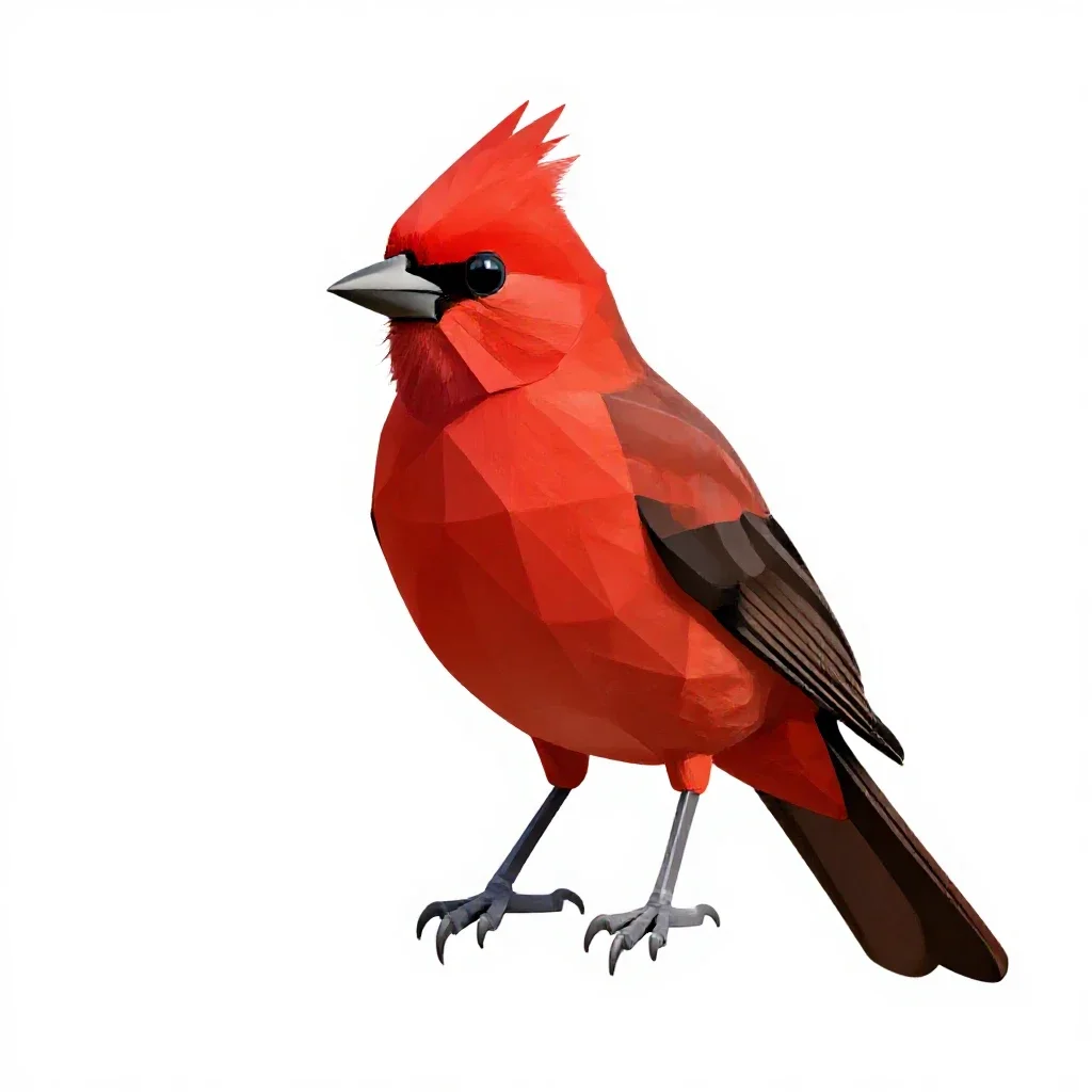 Scarlet tanager isolated on a white background