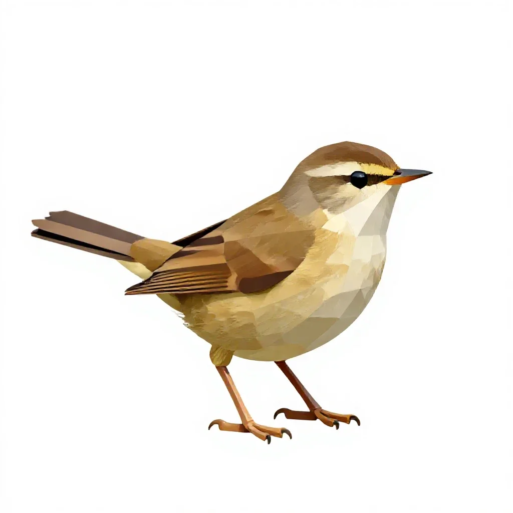 Sedge warbler isolated on a white background