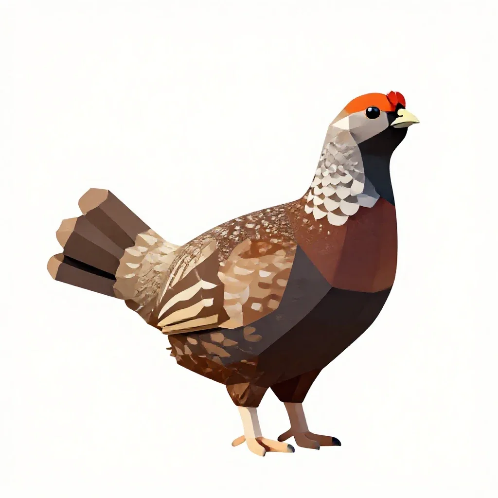 Sharp-tailed grouse isolated on a white background
