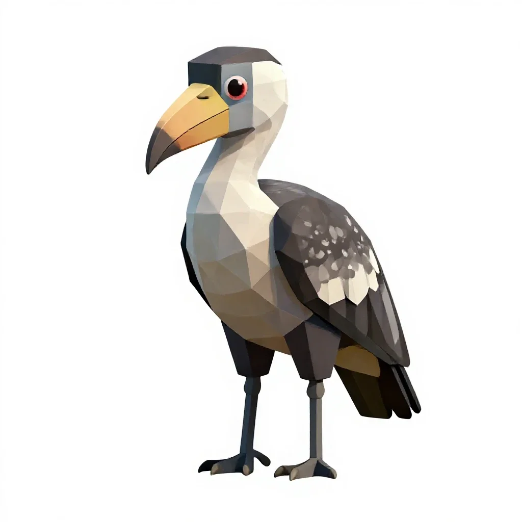 Shoebill isolated on a white background