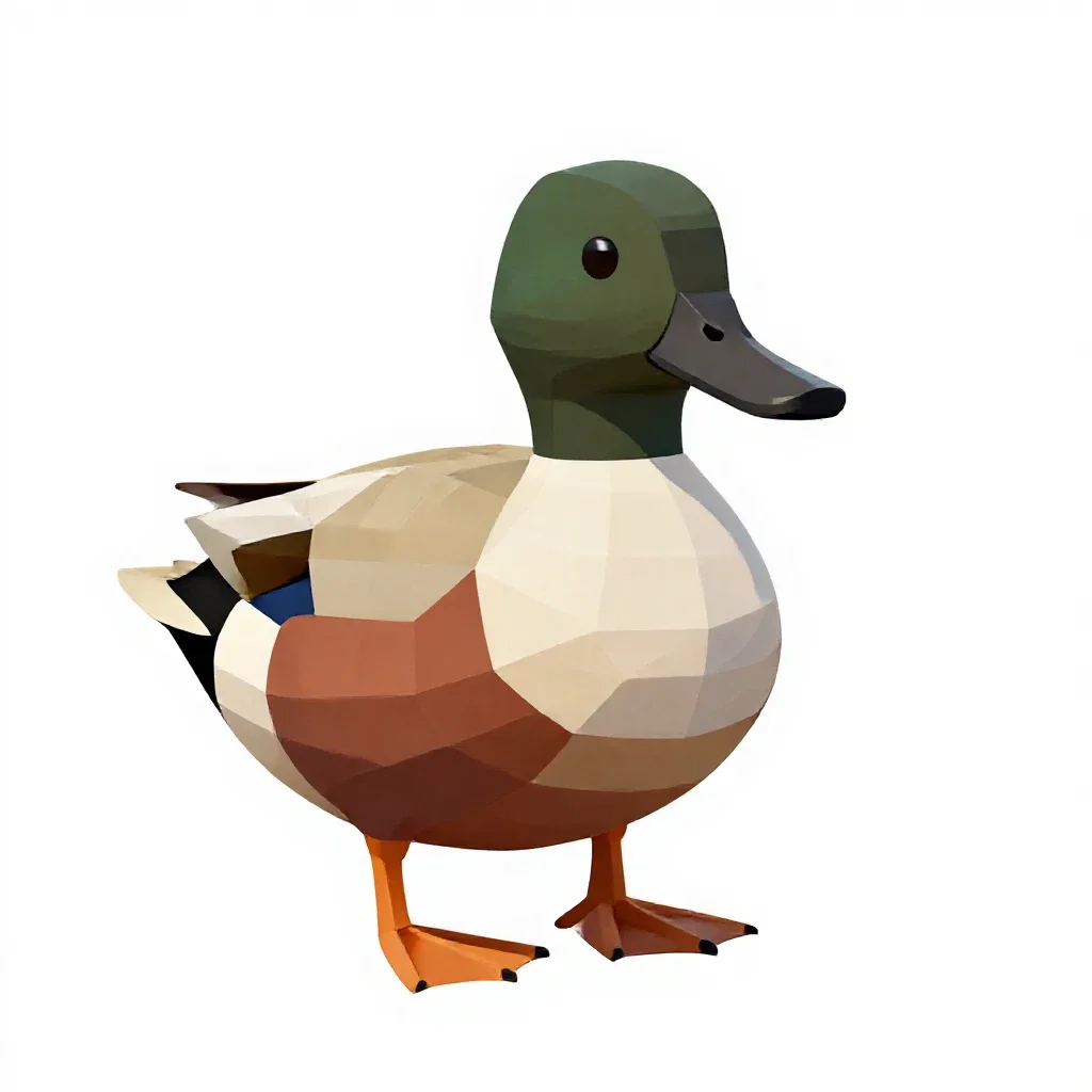 Shoveler isolated on a white background